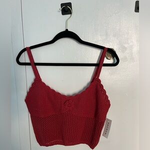 Brand New NEVER WORN Red crochet top! tag still attached